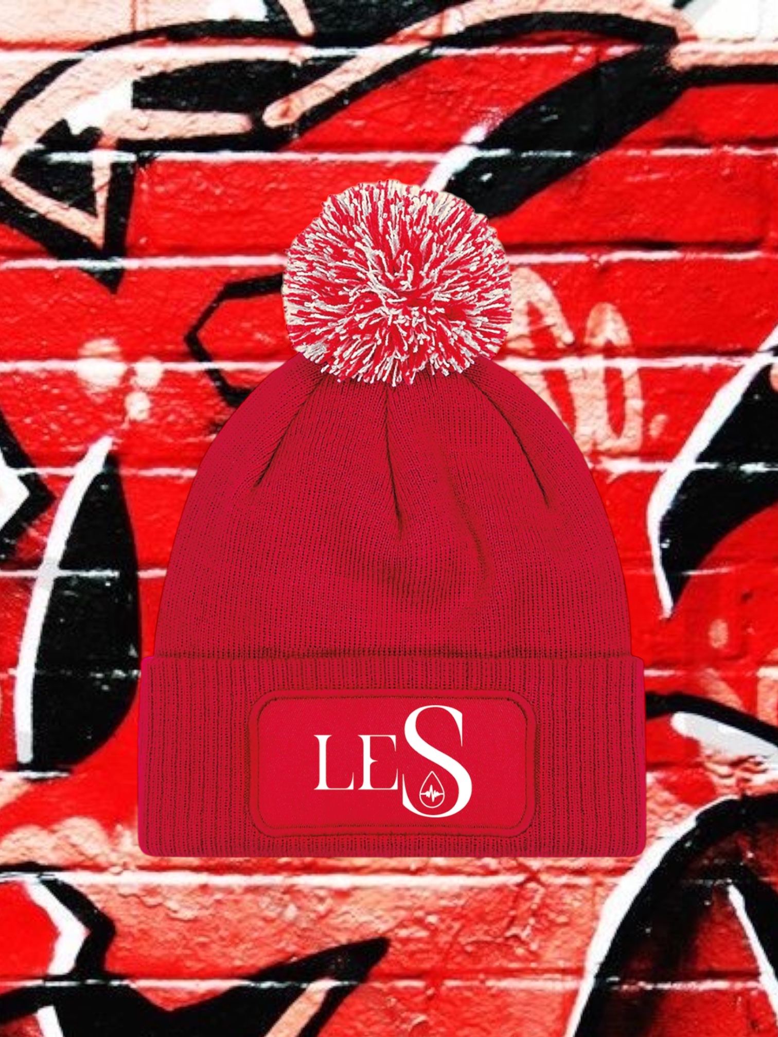 Bonnet Le S kids pompon Rouge – Image 6
