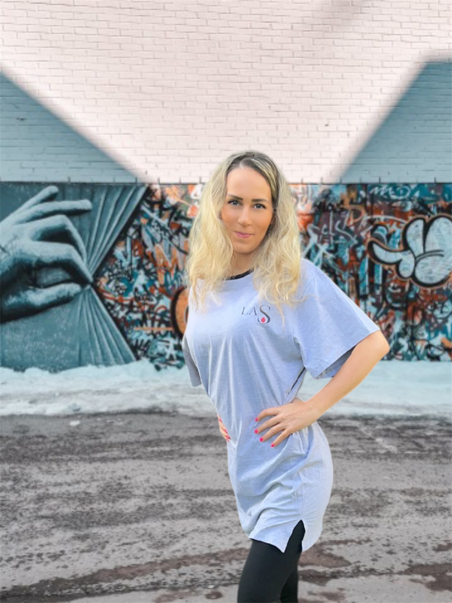 T-shirt robe LaS gris