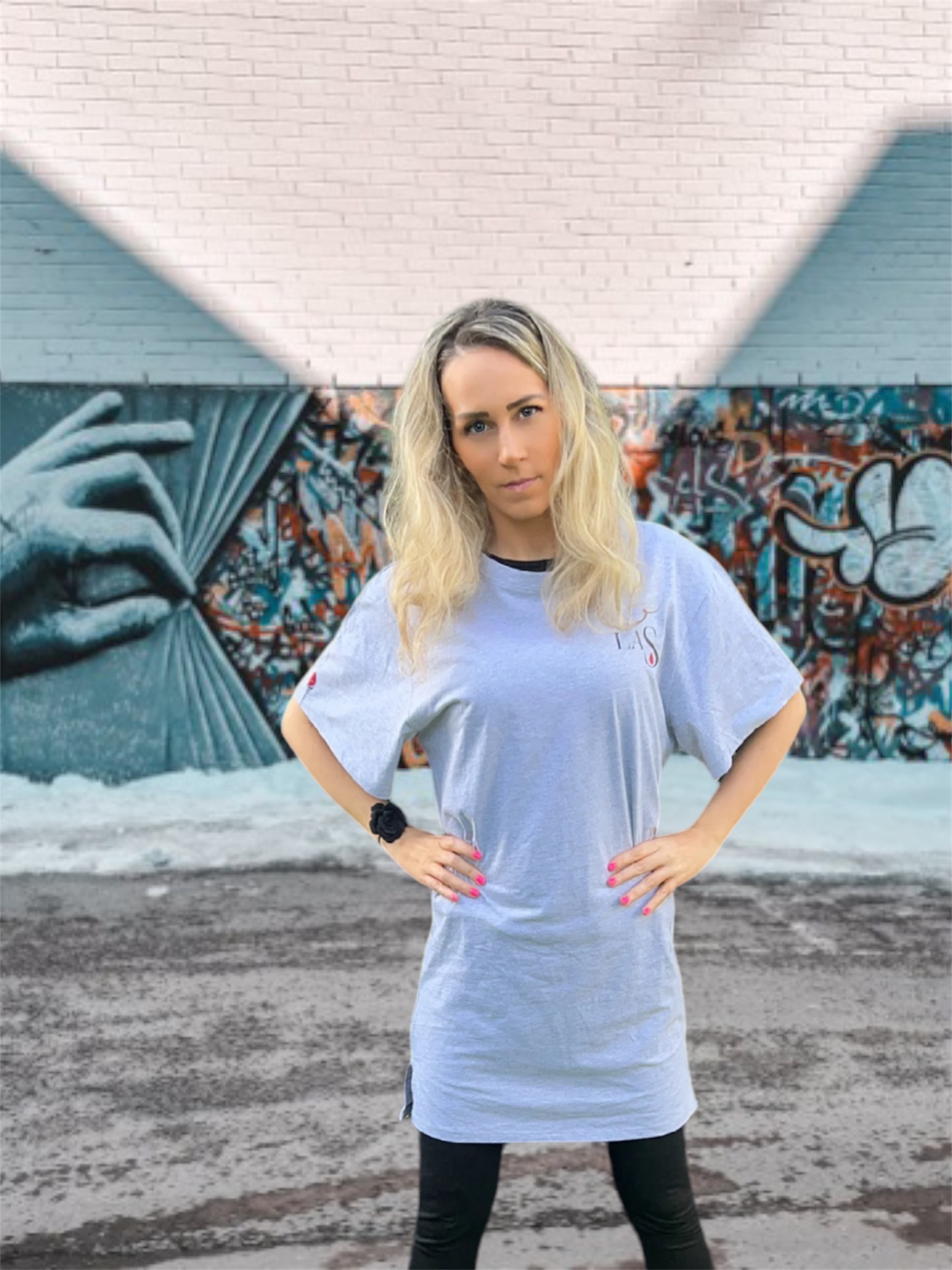 T-shirt robe LaS gris – Image 2