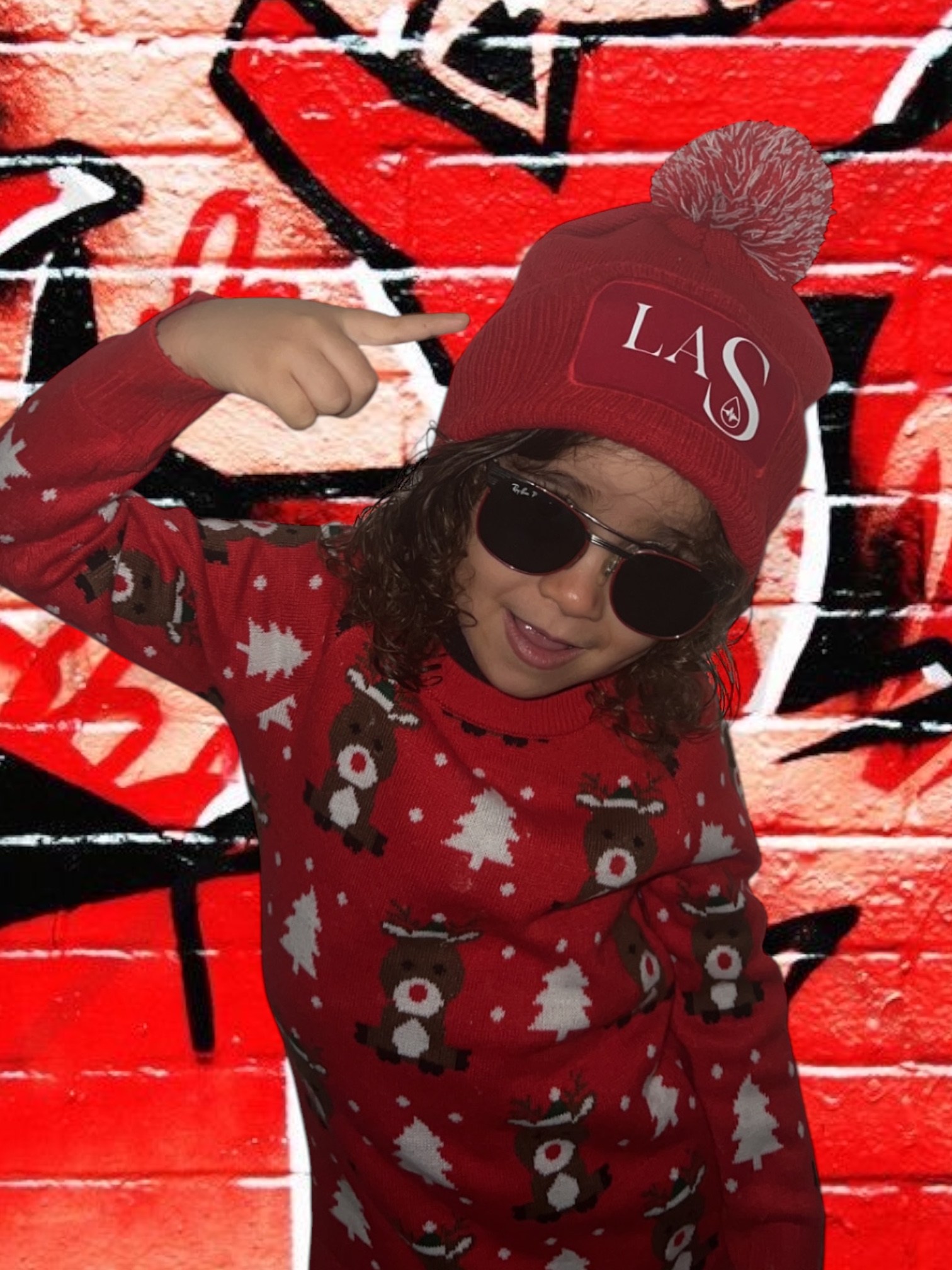 Bonnet Kids Rouge Pompon LaS