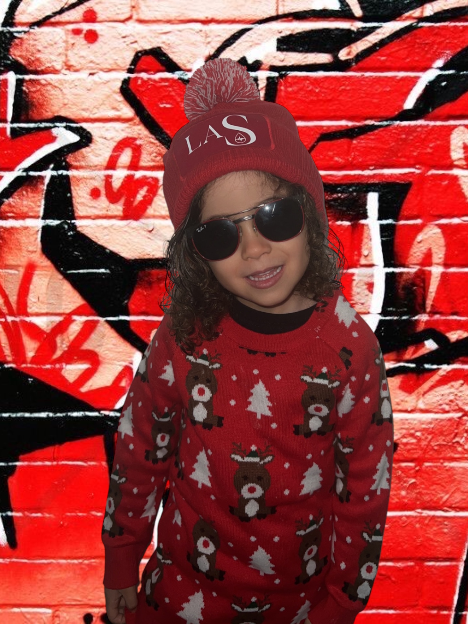 Bonnet Kids Rouge Pompon LaS – Image 3